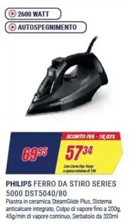 Trony PHILIPS FERRO DA STIRO SERIES 5000 DST5040/80 offerta