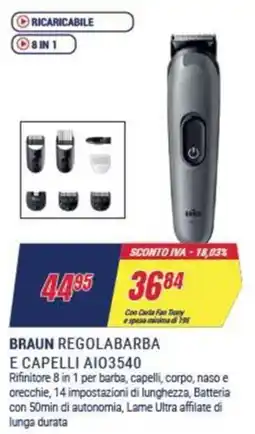 Trony BRAUN REGOLABARBA E CAPELLI AI03540 offerta