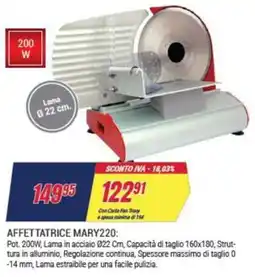 Trony R.G.V. affettatrice mary220 offerta