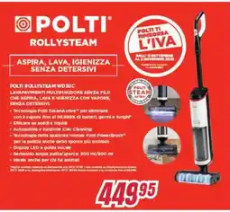 Trony POLTI ROLLYSTEAM WD30C LAVAPAVIMENTI MULTIFUNZIONE SENZA FILO CHE ASPIRA offerta