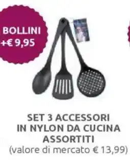 Ipersoap Set 3 accessori in nylon da cucina assortiti offerta