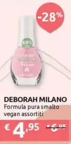 Ipersoap DEBORAH MILANO Formula pura smalto vegan offerta