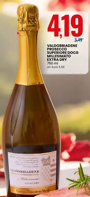 Valdobbiadene prosecco superiore docg millesimato EXTRA DRY