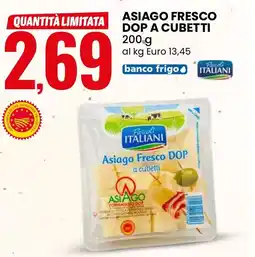 Eurospin Pascoli ITALIANI asiago fresco dop a cubetti offerta