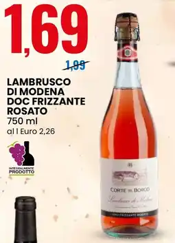 Eurospin Lambrusco di modena doc frizzante rosato offerta