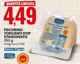 Eurospin Pascoli ITALIANI Pecorino Toscano DOP stagionato offerta