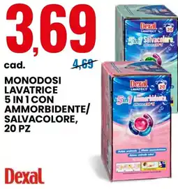 Eurospin Dexal Monodosi lavatrice 5 in 1 con ammorbidente/ salvacolore offerta