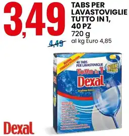 Eurospin Dexal tabs per lavastoviglie tutto in 1 offerta