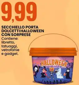 Eurospin Secchiello porta dolcetti halloween con sorprese offerta