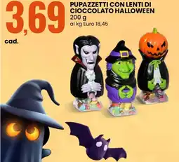Eurospin Pupazzetti con lenti di cioccolato halloween offerta