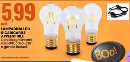 Eurospin Lampadina led ricaricabile appendibile offerta