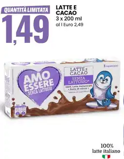 Eurospin AMO ESSERE SENZA LATTOSIO Latte e cacao offerta