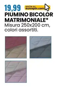 Eurospin Piumino bicolor matrimoniale offerta