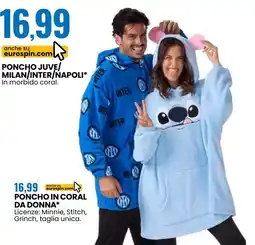 Eurospin Poncho juve/ milan/inter/napoli offerta