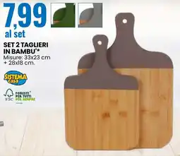 Eurospin Set 2 taglieri in bambu offerta