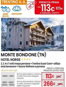 Eurospin Monte bondone (TN) hotel norge offerta