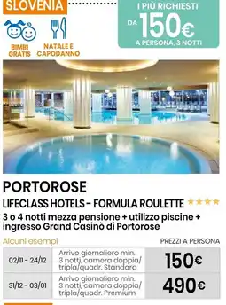 Eurospin Portorose lifeclass hotels - formula roulette offerta