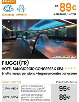 Eurospin Fiuggi (FR) hotel san giorgio congress & spa offerta