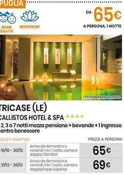 Eurospin Tricase (LE) callistos hotel & spa offerta
