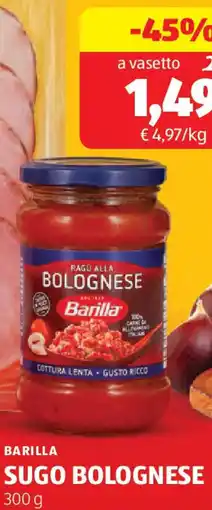 ALDI Barilla sugo bolognese offerta