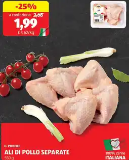 ALDI Il podere ali di pollo separate offerta
