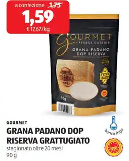 ALDI Gourmet grana padano dop riserva grattugiato offerta