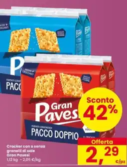 Interspar Cracker con o senza granelli di sale Gran Pavesi offerta