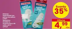 Interspar Sistema Superduster con panno microfibra a 360°. Spolverino lavabile in lavatrice fino a 50 volte a 40°C Leifheit offerta