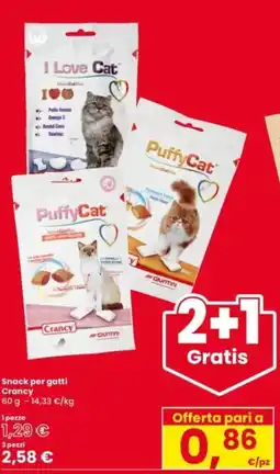 Interspar Snack per gatti Crancy offerta