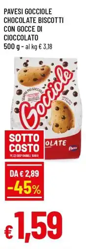 IperFamila Pavesi gocciole chocolate biscotti con gocce di cioccolato offerta