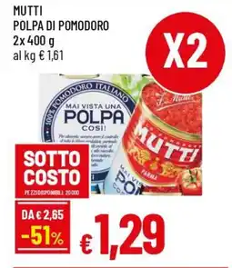 IperFamila Mutti polpa di pomodoro offerta