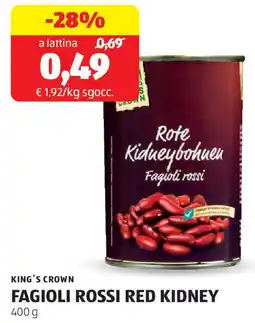 ALDI King's crown fagioli rossi red kidney offerta