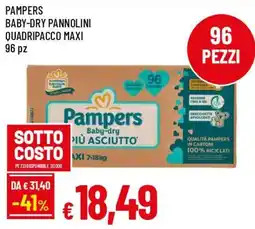IperFamila Pampers baby-dry pannolini quadripacco maxi offerta