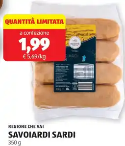 ALDI Regione che vai savoiardi sardi offerta