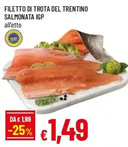 IperFamila Filetto di trota del trentino salmonata igp offerta