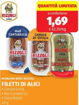 ALDI Mangiar bene rizzoli filetti di alici offerta