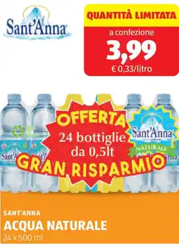 ALDI Sant'anna acqua naturale offerta