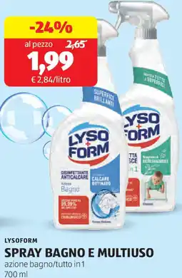 ALDI Lysoform spray bagno e multiuso offerta