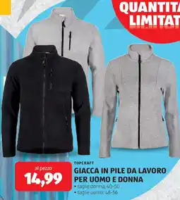 ALDI Topcraft giacca in pile da lavoro per uomo e donna offerta