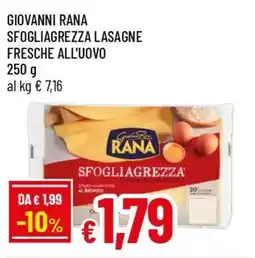 IperFamila Giovanni rana sfogliagrezza lasagne fresche all'uovo offerta
