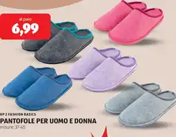 ALDI Up 2 fashion basics pantofole per uomo e donna offerta