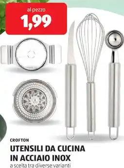 ALDI Crofton utensili da cucina in acciaio inox offerta