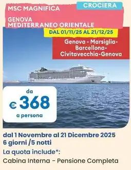 MD Discount Msc magnifica genova mediterraneo orientale offerta
