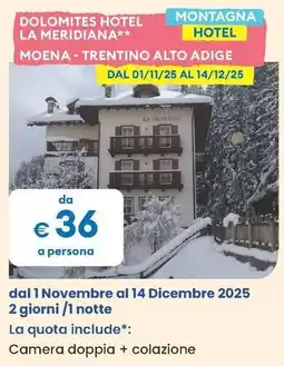 MD Discount Dolomites hotel la meridiana offerta
