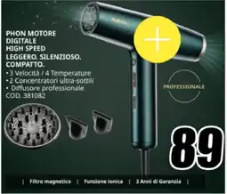 MediaWorld BaByliss phon motore digitale high speed leggero. silenzioso. compatto offerta