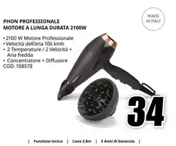 MediaWorld BaByliss Phon professionale motore a lunga durata 2100W offerta