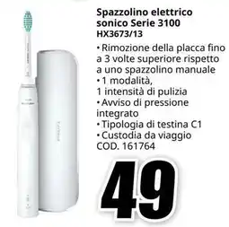 MediaWorld PHILIPS Spazzolino elettrico sonico Serie 3100 HX3673/13 offerta
