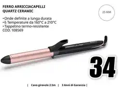 MediaWorld BaByliss Ferro arricciacapelli quartz ceramic offerta