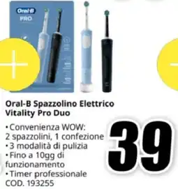 MediaWorld Oral-B Spazzolino Elettrico Vitality Pro Duo offerta