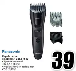 MediaWorld Panasonic Regola barba e capelli ER-GB62-H503 offerta